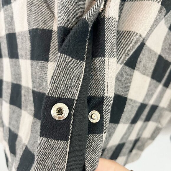 NEW Little Bipsy Gray Black Buffalo Check Plaid Hooded Jacket Shacket Boys Large - Picture 5 of 8